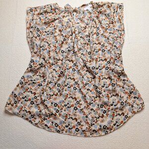 LC Lauren Conrad floral tie back sleeveless blouse - size XXL